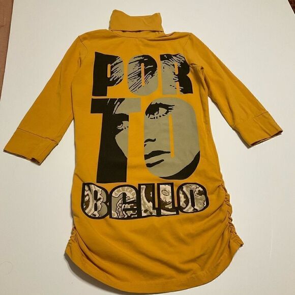 Mustard Twiggy Portobello 1/2 Sleeve Turtleneck Top, S. Twiggy! - Picture 8 of 11